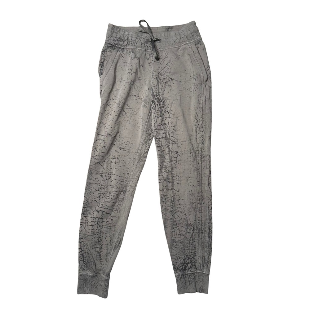 Lululemon Warm Down High-Rise Jogger Womens 4 Grey‎ Crackle Print Excellent - Picture 2 of 6